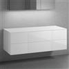neoro n50 mobile con top La: 140,5 A: 48 P: 51,5 cm, 6 scomparti estraibili, BN0421BWH+2#BN0420BWH+BN0408WH, n50 [Mobili da Bagno > Mobili Lavabo]