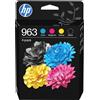 HP 963 Black/Cyan/Magenta/Yellow Original Ink Cartridges 4-Pack New version