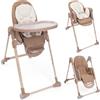 Chicco Polly Armonia Seggiolone Evolutivo Pappa per Bambini da 0 Mesi a 40 kg, Sedia Evolutiva, Seggiolone Reclinabile a Sdraietta con Altezza e Poggiapiedi Regolabili, 4 Ruote, Compatto, Terracotta