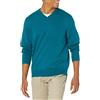 Amazon Essentials Maglione Pullover con Scollo a V (Disponibile In Taglie Big & Tall) Uomo, Foglia Di Tè Puntinato, XS