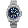 Seestern Sugess S463 GMT Automatico Acciaio Blu Datario Zaffiro Orologio Uomo