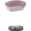 Ferplast Cuccia per Cani e Gatti in plastica Lavabile, Traspirante e Antiscivolo, con Cuscino Imbottito in Cotone, 49 x 36 x 17.5 cm Glicine