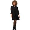 Ulla Popken Abito con Balza Vestiti, Nero, 52-54 Donna