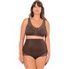 Ulla Popken Reggiseno da Donna Kelly, Senza Ferretto, Chiusura Frontale, C-D, Marrone Scuro., 7E