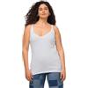 ULLA POPKEN Top A Costine, Sottile, Scollo A V, Senza Maniche, Spalline Strette Parte Superiore Donna