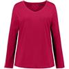 Ulla Popken Maglietta Basic da Donna, Scollo a V, Aderente, a Maniche Lunghe, a Maniche Lunghe