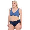 Ulla Popken Bustier, Still-BH, Vorderverschluss, Cup C/D-E/F Bra, Blu Vela Chiaro, 7D Donna