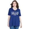Ulla Popken gs1 Data Protected Company 4069787000005 - Maglietta da Donna con Stampa a Trapezio, Blu Scuro, 68 IT/70 IT