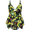 Ulla Popken Tankini Judith, Bacche di Limone 826539 Set, Nero, 60 Donna