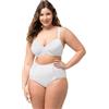 Ulla Popken, Slip da Donna, Taglie Grandi, Body Forming, Raso, Shapewear, Bianco, 52-54