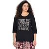 Ulla Popken Shirt,frontdruck,Tunnel Am Saum Maglietta Donna (Pacco da 1)