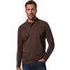JP 1880 Menswear L-8XL JP1880 Polo Basic, Maniche Lunghe, piqué, Fino a 8 XL 799230, Mogano, 8XL