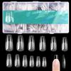 Rairsky 600 Pezzi Tips Unghie Ricostruzione, 12 Taglie Tip Unghie Finte Trasparenti, Semi Smerigliato Soft Gel Tips, Tip in Gel a Copertura Completa Quadrate per Salone Manicure, Nail Art Principiante