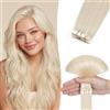 MY-LADY Extension Capelli Veri Biadesivo 10pz Biondo platino 30 cm Extension Biadesive Capelli Veri Umani Lisci 100% Remy Skin Weft Tape In Hair Extensions Invisibile Corti (15g, 1.5g/pz, #60) | 10 extension adesive in capelli veri, invisibili e …