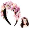 HuaMuDM Copricapo per Capelli con Fiori, Fascia per capelli con corona fiori, Archetto Ghirlanda Floreale, Boho Sposa con corona fiori, Fiori Corona Fascia Capelli