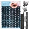 ANNAFRIS Ciglia Finte Ciuffetti Kit con Colla e Pinzetta(FS-YH015)