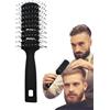 Fruusv Anti-Static Hairbrush, Curved Vented Brush, Men And Women Comb, Curly Ergonomic Handle Ribs, Massage Hair Comb For Nine-Row Rib, Black, Scalp Detangling, 8.07x2.95 Inches