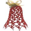 Handmade Generico Campana Decorativa Natalizia Artigianale all'Uncinetto - Rossa con Fiocco Dorato cm9x9