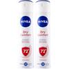NIVEA Deodorante Spray Dry Comfort 150 ml, Deodorante donna per una protezione sicura 72h, Deo spray antitraspirante senza alcool e dermotestato per un'azione efficace ma delicata sulla pelle