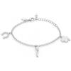 Louis Ciocchetti dal 1887 Louis Ciocchetti Bracciale in Acciaio con Corno Portafortuna - Bracciale Regolabile Uomo e Donna con Chiusura a Moschettone, Lunghezza 16 cm + 5 cm
