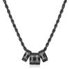 lorajewel Collane Personalizzate da Uomo in Acciaio inossidabile Collana con Nome Regali per Uomini Festa del papà Natale San Valentino (nero-4 nome)