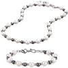 GAVU Set Collana e Bracciale Uomo Perle di Conchiglia Ematite Naturale Sfaccettata Acciaio Inox Gioielli Uomo Eleganti