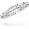 Michooyel S925 Baguette Eternity Anello nuziale con zirconi impilabili in argento Sterling per donne e ragazze