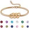 RolaOnly Bracciale Personalizzato Donna con 1-5 Nomi Bracciale Cuore Inciso con Pietre di Nascita Gioiello Famiglia Regalo per Festa della Mamma Compleanni Natale
