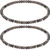 Apocalyptic-K Cavigliera elastica da donna, confezione da 2, 4 mm, 24 cm, pietra occhio di tigre, ossidiana, tormalina