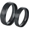 Lirzxin Anello di Matrimonio Uomo Donna, Anelli di Fidanzamento Coppia Acciaio inossidabile Rotondo Semplice Opaco Spazzolato 6/8MM Personalizzabile Fedine/Nuziale Nero Donne 20 & Uomini 30