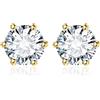 JewelryPalace Orecchini a Bottone Donna Argento 925 con Creato Moissanite, Piercing a Lobo con Pietra a Taglio Rotondo, Solitario in Tre Ori Set Gioielli