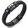 ALBERTBAND Bracciali da Uomo Personalizzati Bracciale in Pelle con Nome Foto Regalo per Uomo Papà Marito Fidanzato Nonno Amico