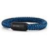 Akitsune Portus - Bracciale in corda velina con chiusura magnetica a capsula, bracciale da donna con ancora marina, nero, One Size, Acciaio inossidabile Nylon