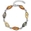 Copal Bracciale Con Ambra Per Donna In Argento Sterling 925 E Chiusura Regolabile