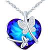 MICSAVI Collana con Farfalla Argento 925 per Donna Collana Ciondolo Cuore Cristalli Gioielli da Donna Collane Pendenti Cuore Regalo per Moglie, Mamma, Fidanzata, Amica