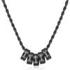 lorajewel Collane Personalizzate da Uomo in Acciaio inossidabile Collana con Nome Regali per Uomini Festa del papà Natale San Valentino (nero-5 nome)