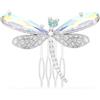 Swarovski Spilla e accessorio per capelli, Ariana Grande per Swarovski, Crystal Pearl, Taglio misto, Libellula, Bianca, Placcato rodio