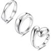 Dochais 3 Set Di Anelli D'oro, Set Di Anelli Dorati 14k, Anelli D'oro Per Donne, Anello Aperto Dichiarazione, Anello Pollice Regolabile, Anelli Chunky Per Regalo, Comfort Fit Da Taglia 9
