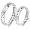 ANAZOZ Anello con Incisione(I LOVE YOU),Anelli Fidanzamento Coppia,Set Anelli Donna Argento 925,Montagna e Mare Sole e Luna Anello Uomo Regolabile,