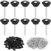 GHVACZS 120 Pezzi Bottoni di Montaggio con Chiodo, 2,5x30mm Chiodi di Tenuta per Nodi, Chiodo di Tenuta con Pulsante di Montaggio In Ferro Zincato, Chiodi di Montaggio per Il Drenaggio di Edifici
