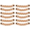 Brute Strength Maniglie pelle intrecciata 16,5 x 2,5 cm Naturale 12 pezzi | Maniglie intrecciate in cuoio pieno fiore per mobili, armadi e cassettiere; due lunghezze di vite incluse