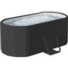 Quivora‌ Vasca da bagno pieghevole 2 in 1, vasca da bagno pieghevole in PVC, 150 cm, colore: nero