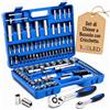10ELED 108 Pezzi CR-V 1/2 e 1/4 Chiavi a Cricchetto PROFESSIONALI con Valigetta
