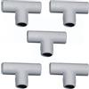 WEB world electronic business Set 5 pezzi - Derivazione a T ispezionabile diametro 20mm giunto apribile per tubi rigidi protezione IP40 - Grigio