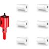 DuDuZui 19mm Passacavi Scrivania, per Cavo Starlink, 6 Pezzi Bianco Grommets a Parete Ethernet Grommet per Cavo-Starlink e Fori di Filo per Mobili, con 1 Sega a Tazza (Bianco,19mm)