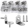 VooGenzek 25 Pezzi 20x20x16x2 mm Squadrette Angolari a Forma di L, Staffa angolare angolo retto, Parentesi Angolare, Bretelle Angolari In Acciaio Inox, con 50 Pezzi Viti, per Mensole, Tavoli, Legno