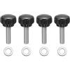 QUARKZMAN 4Pcs Manopole A Zigrinatura, M8 x 30mm Metric 304 Acciaio Inossidabile Filettatura Maschio Viti A Mano 25mm Larghezza Impugnatura Zigrinata Bulloni Con Rondelle Per Ombrello