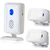 HoneTeek Sensore di movimento PIR senza fili Home Store Buzzer di benvenuto Campanello di allarme di sicurezza per cassetta postale aziendale Avviso ingresso porta anteriore (2 sensori e 1 campanello)