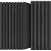 TONOR Set da 10 Pannelli Murali Decorativi in Legno, 120 x 60 cm - 7,2 m², Pannelli Acustici Fonoassorbenti per Interni Anti-Rumore, Studio, Casa, Camera da Letto, Ufficio, Nero