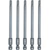 QUARKZMAN 5Pz Punte Cacciavite testa esagonale piatta H4 (4mm) con Punta Magnetiche Gambo Esagonale 1/4 Lunga 100mm (4) in Acciaio S2 Inserti per Avvitatore Metrico con Bussola, Blu